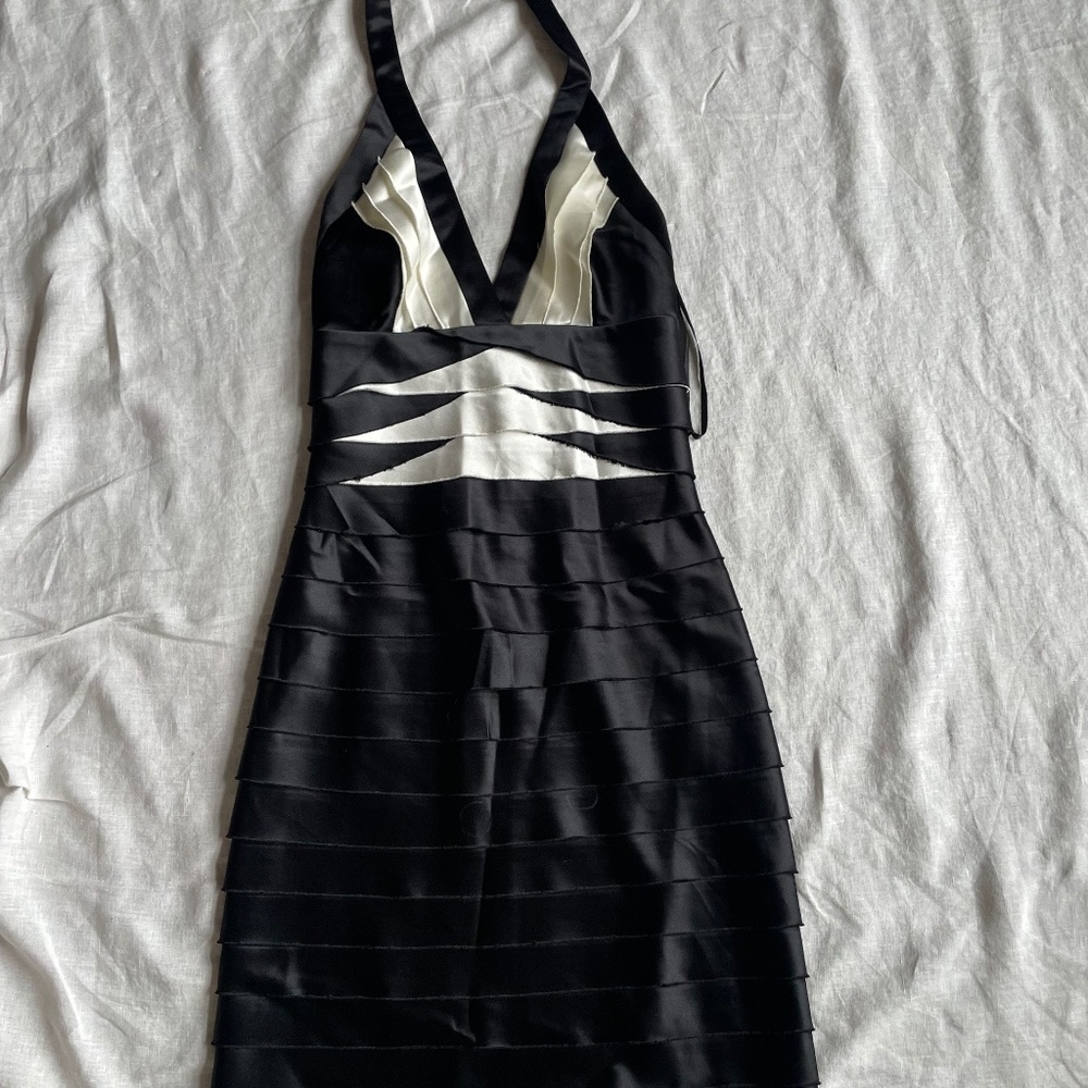 BCBG MaxAzria - Formal Cocktail Dress - Black / White - Sz 0